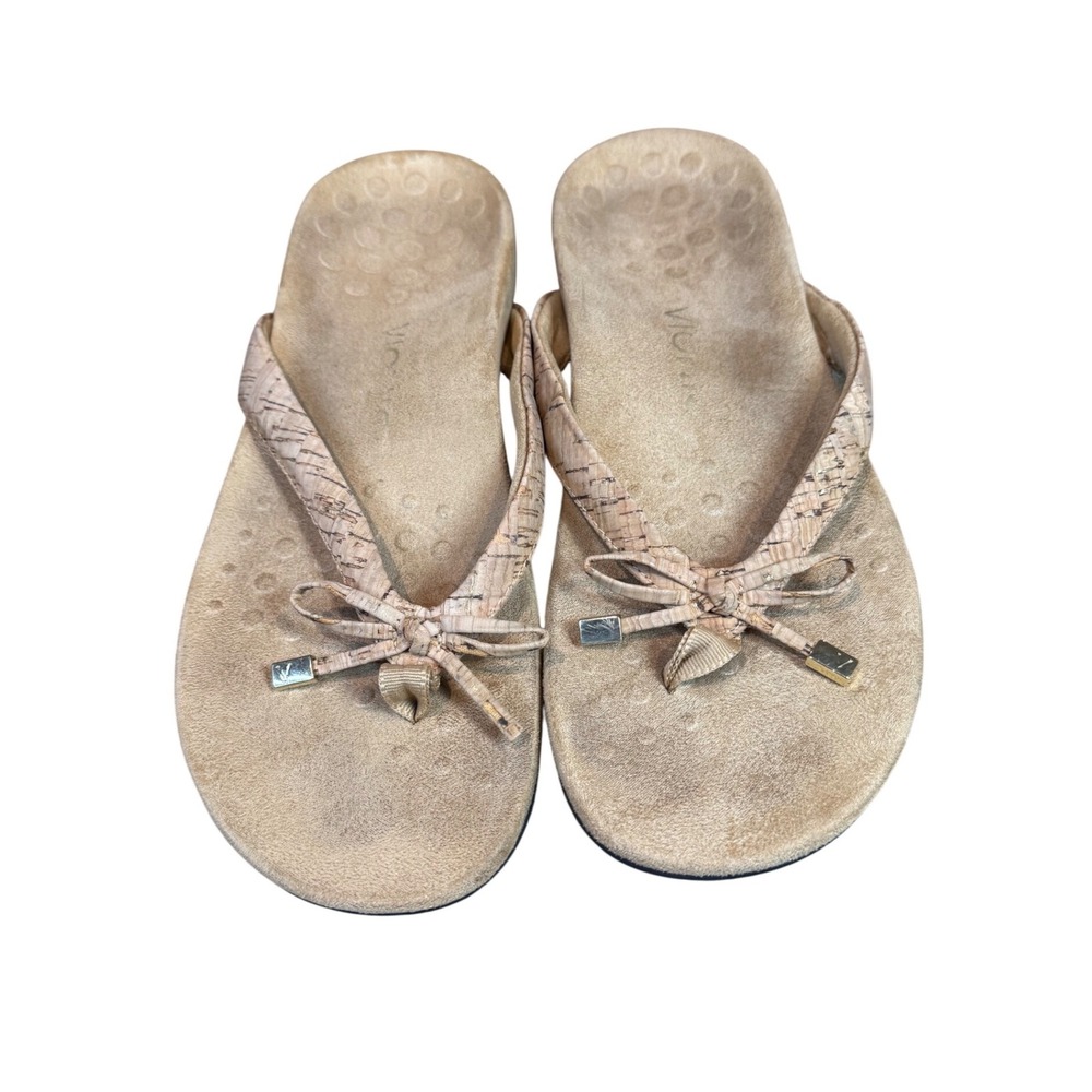 Vionic Bella II Flip Flops Sandals Comfort Arch Support Tan Size 9
